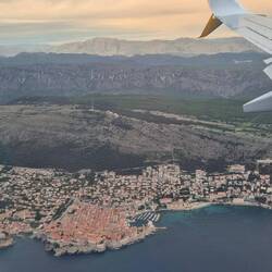 Blick aus dem Flieger auf die Altstadt von Dubrovnik