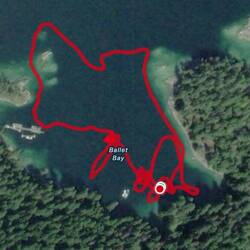 My kayak ride around the cove here in Ballet Bay