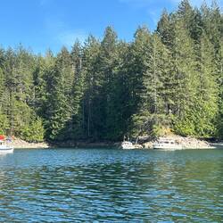 All three of us anchored in Ballet Bay