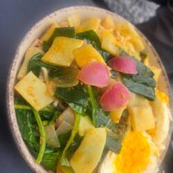Laksa made from packet mix that we carted from Perth