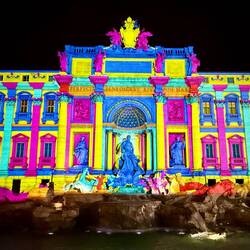 Light show in the Trevi Fountain