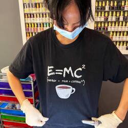 Karen's NAIL PERSON!- yes, it's the day Einstein passed away