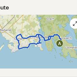 Unsere Route heute nach Carnac und über La Trinité sur Mer zurück.