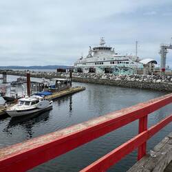 C-Traveler at the courtesy dock; BC ferry at the ferry dock.