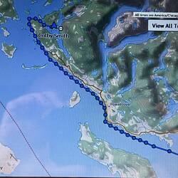 My Inreach track of our route today.