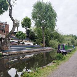 Moored outside a rather grand country residence