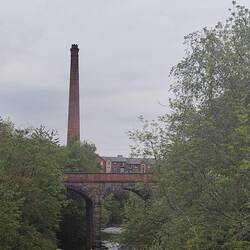 Viaduct over the River Tame with the Junction Cotton Mills 64m octagonal chimney