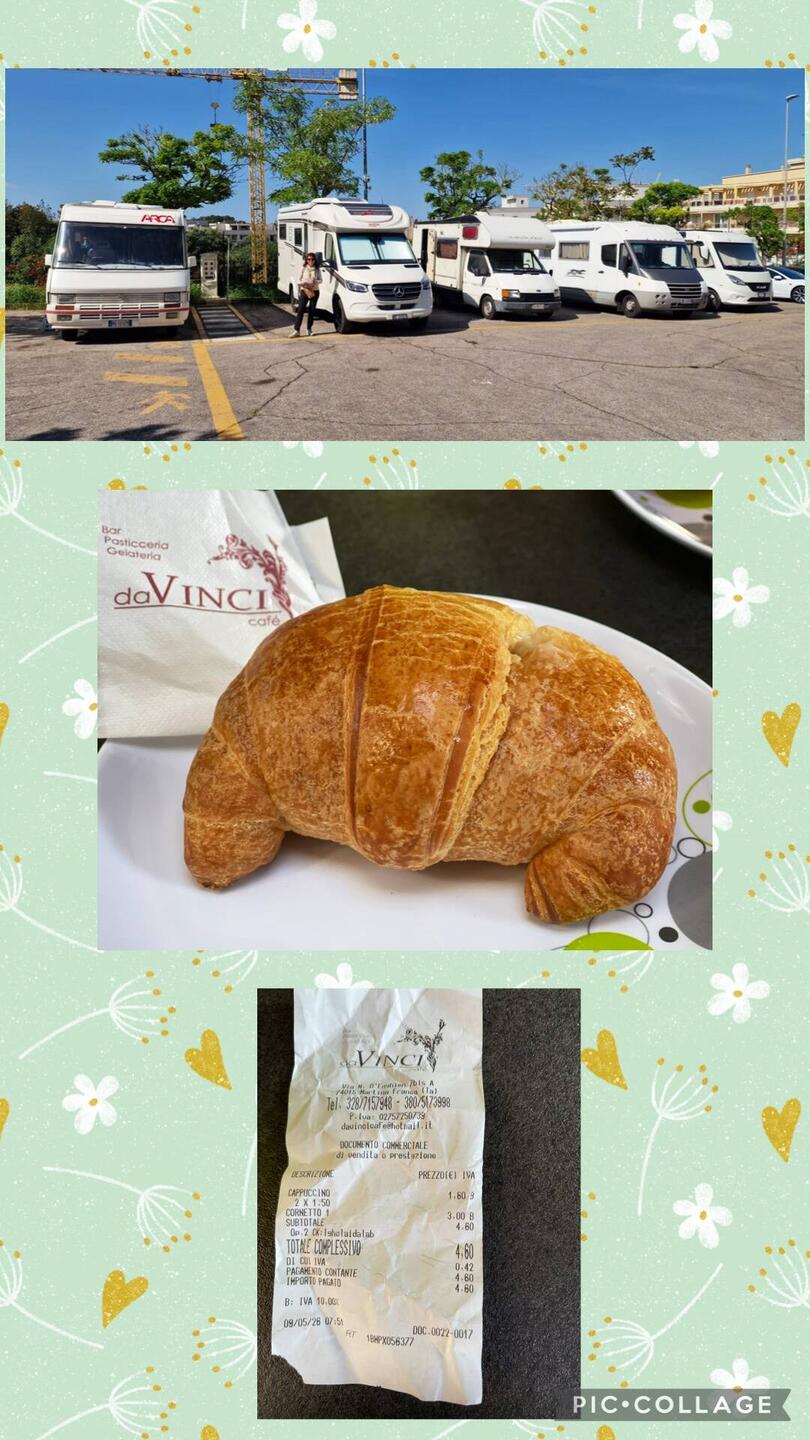 Übernachtungsplatz und Frühstück