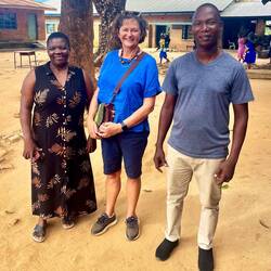 Patricia and Hakim (dep head of school) with M