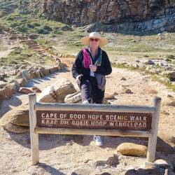 Angela at the Cape of Good Hope nature walk. We didn't do it.