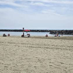 Beach where the Tiber meets the Tyrrenian Sea