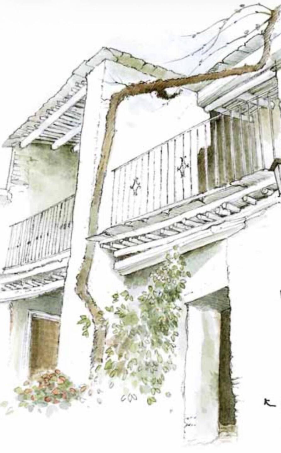 House given to Bernabé Moreno in 1572, drawn by Donald Gray in the early 2000s