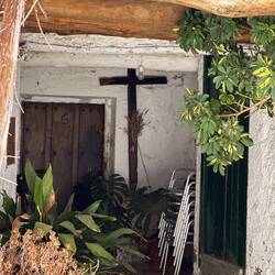 House with cross on the Plaza de Los Mártires