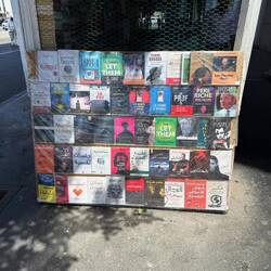 I thought this was an odd collection of books to find at a newspaper stand on the street