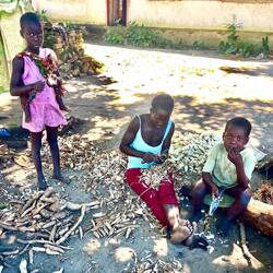Peeling cassava