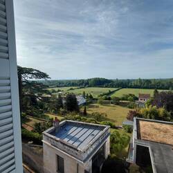 View from our attic over La Loire River Valley and the green fields of the local parklands
