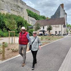 Strolling through Amboise, a very pretty town, with lots of pedestrian streets