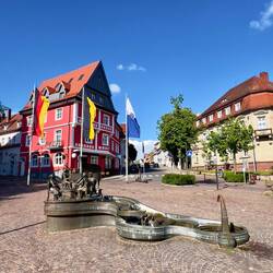 Am Rathausplatz in Donaueschingen