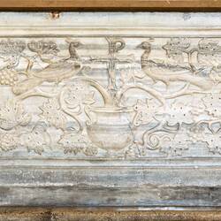 One of the marble panels at the altar rail ... Basilica di Sant'Apollinare Nuovo.
