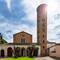 Basilica di Sant'Apollinare Nuovo (6th century); bell tower (9th or 10th century) — Ravenna, Italy.