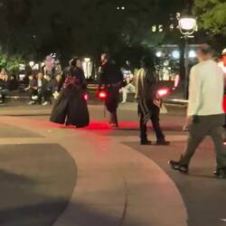 Lightsaber battles in the park. Our guide rolled her eyes and said they were always doing that