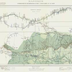 Französ. Plan der Grenzziehung in den Dangrek-Bergen 1907, Kambodscha im Süden