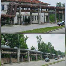 Alte durchgerostete Fernwärmerohre