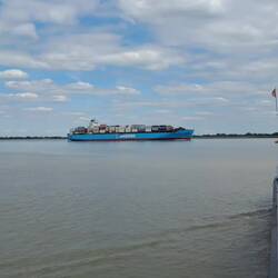 The guy had been pissing himself that we were going to crash into the container ship