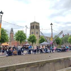 Armentiéres Square with Stalybridge Civic Hall and Holy Trinity church in background