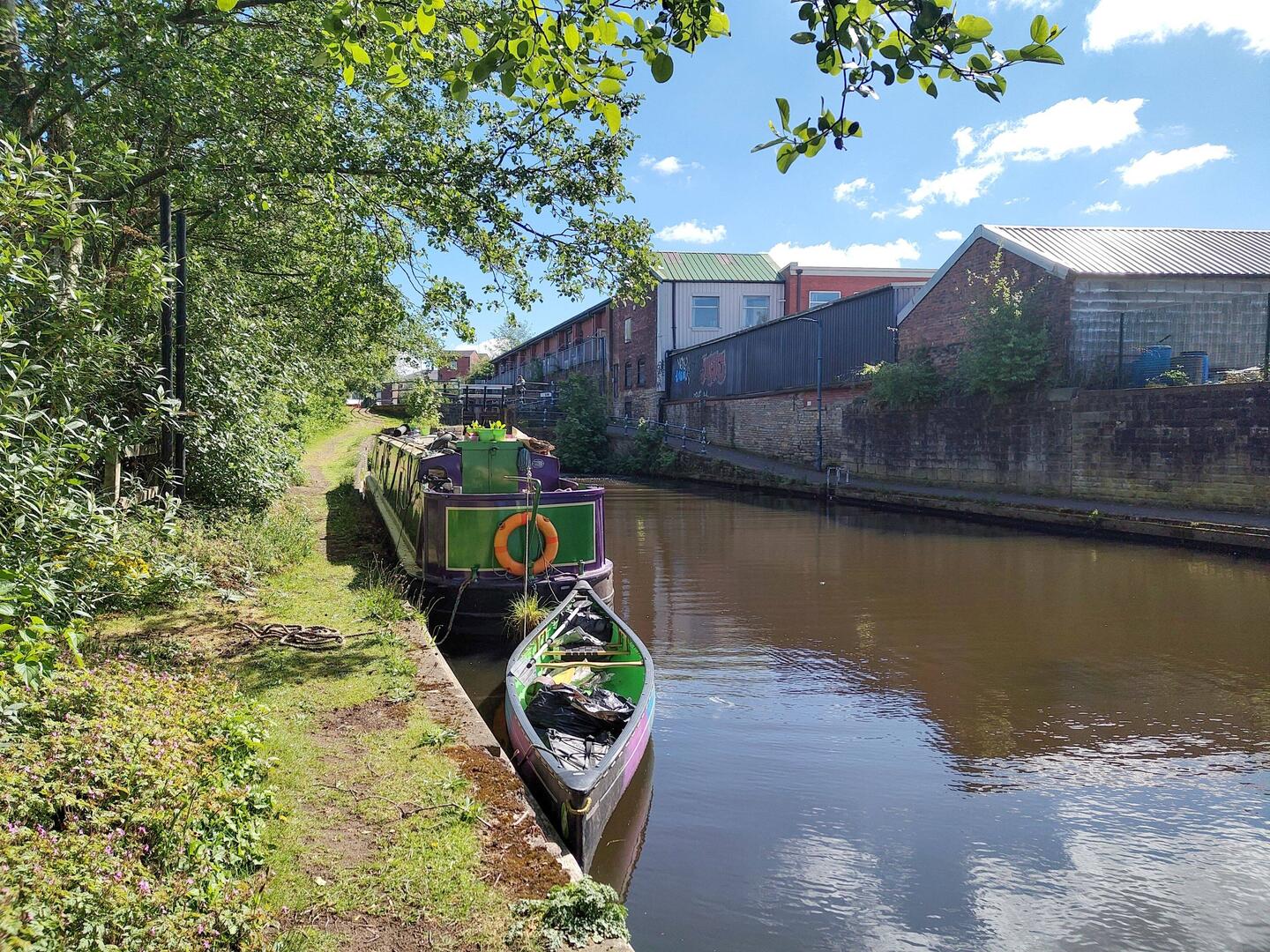 Moored in a short pound between two locks
