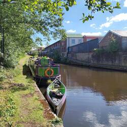 Moored in a short pound between two locks