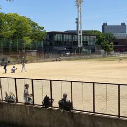 ... oder auf dem Bolzplatz Baseball gespielt.