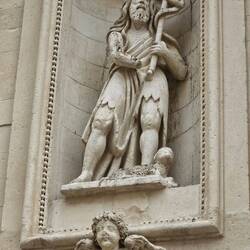 Out front of Saint Teresa church