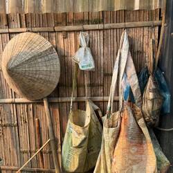I loved these bags made from old rice sacks