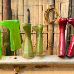 Wellies drying