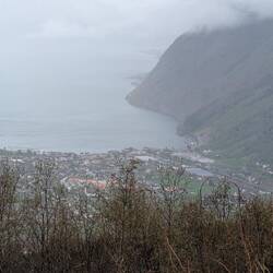 So sieht der Fjord bei Regen aus