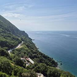 Küstenblick vom Balkon kurz vor Budva