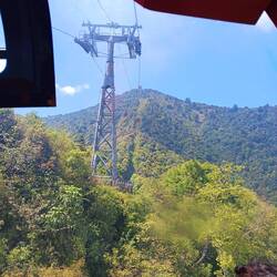 Looking up on the cable car