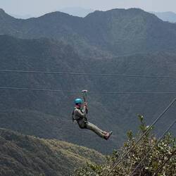 Zipping down the zip line