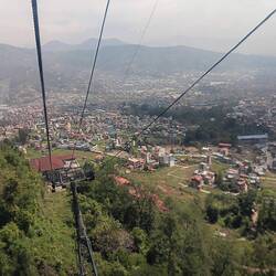 Looking down from the cable car