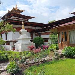 At the oldest Buddhist temple in Bhutan