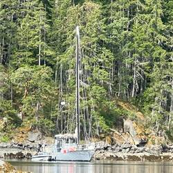 Sailboat looked like it was set up for fishing