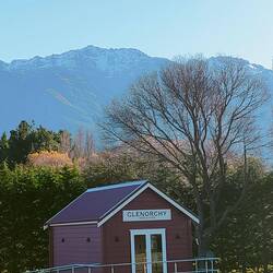 NZMCA sign in shed modelled after the Glenorchy Red Shed