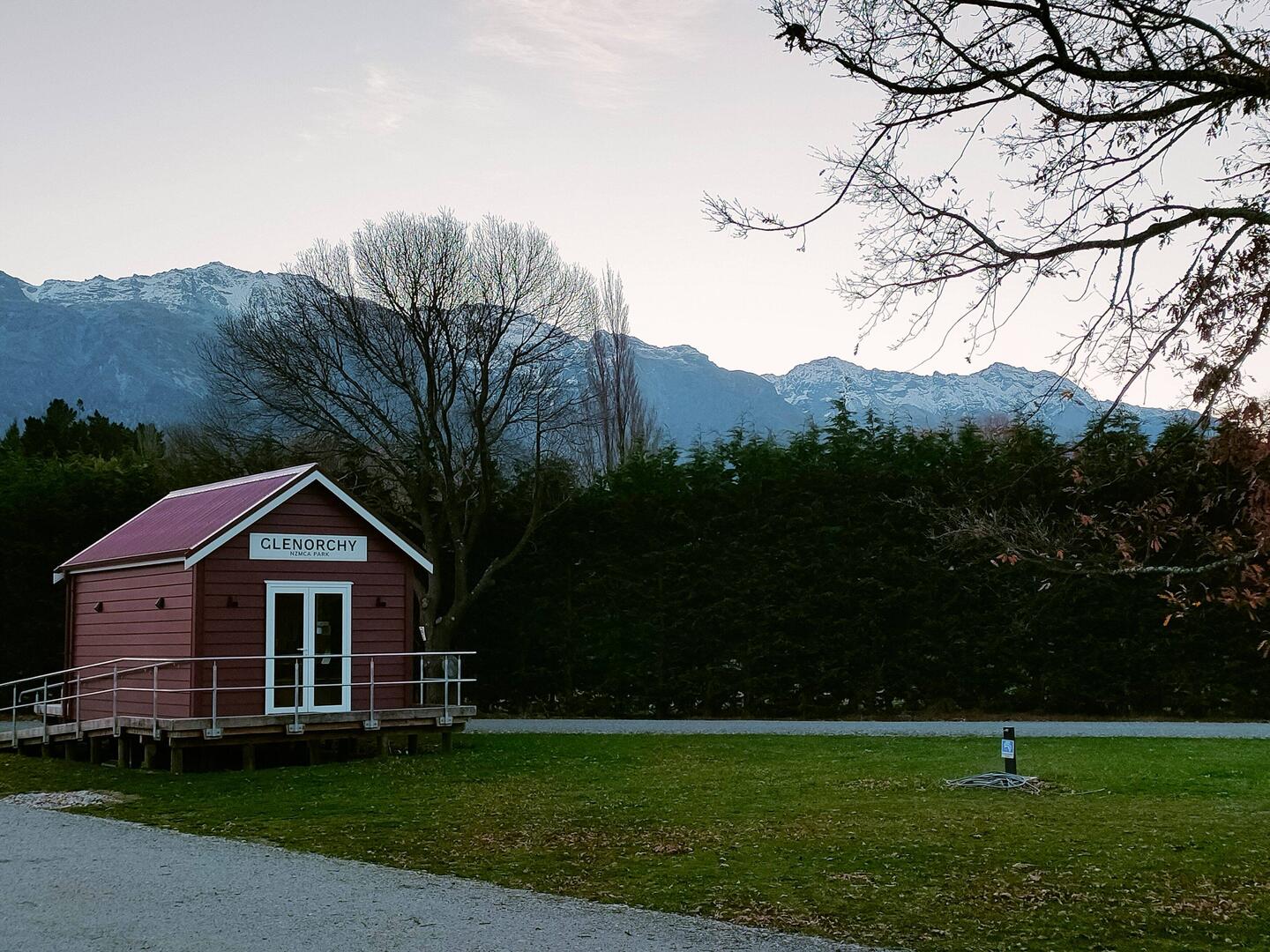 The NZMCA sign in shed modelled after the Glenorchy Red Shed