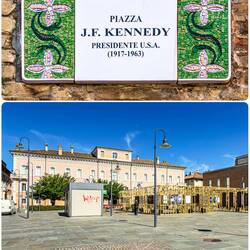 The JFK Square ... the wood framework is for a temporary exhibit — Ravenna, Italy.