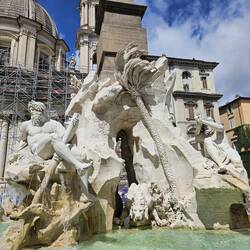 Fountain of Four Rivers. Nile, Danube, Ganges and Rio de la Plata.