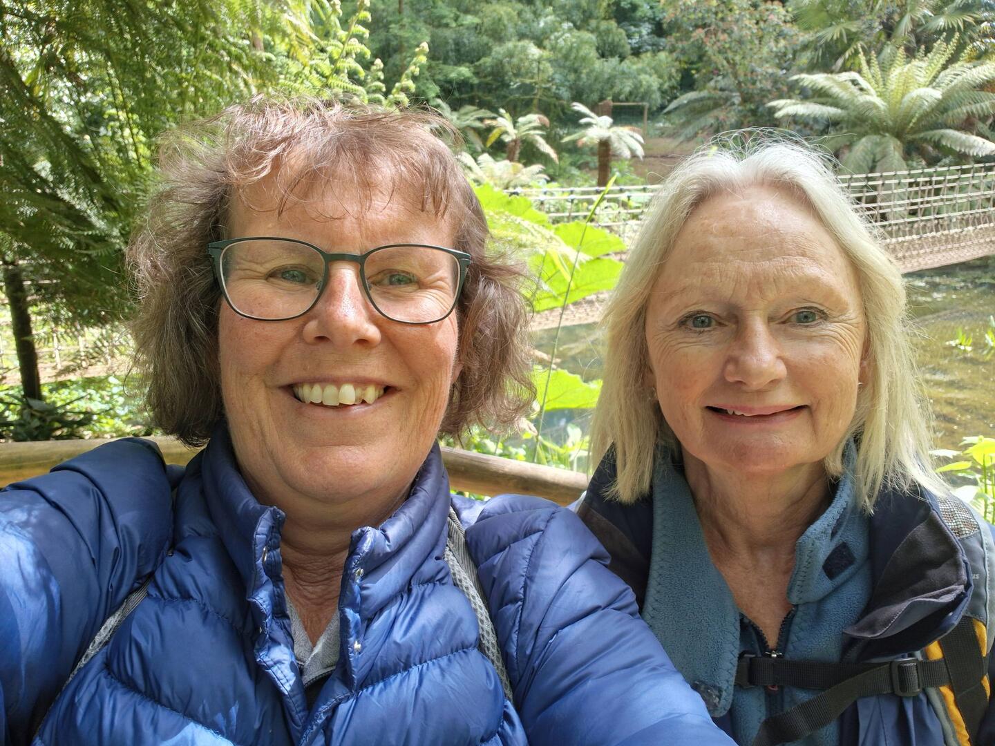 Cathy and I in Abbotsbury in the amazing subtropical gardens