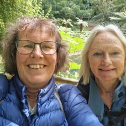 Cathy and I in Abbotsbury in the amazing subtropical gardens