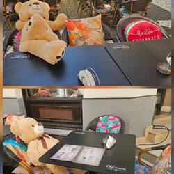 Kuscheliges Kaffee mit Gesellschaft
