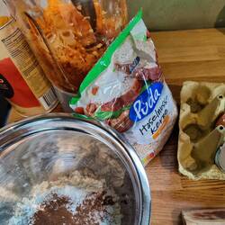 Karottenkuchen in Arbeit